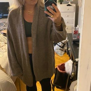 Anthropologie wool brown Italian robe sweater